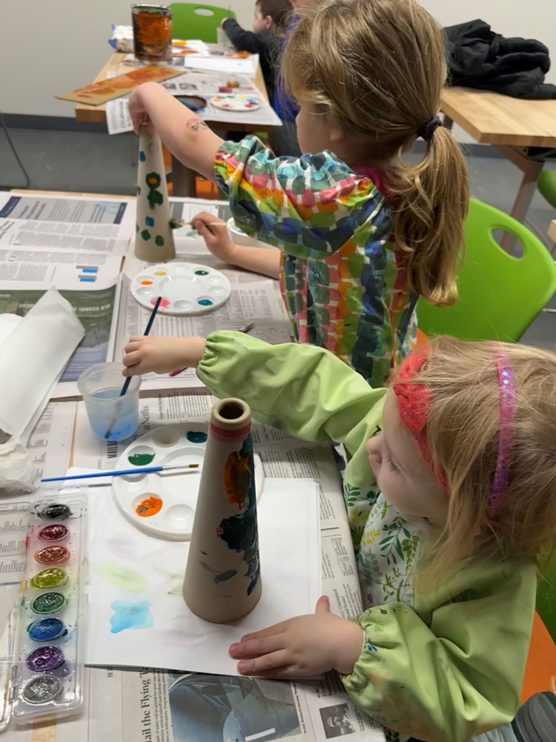 Children Painting Cones