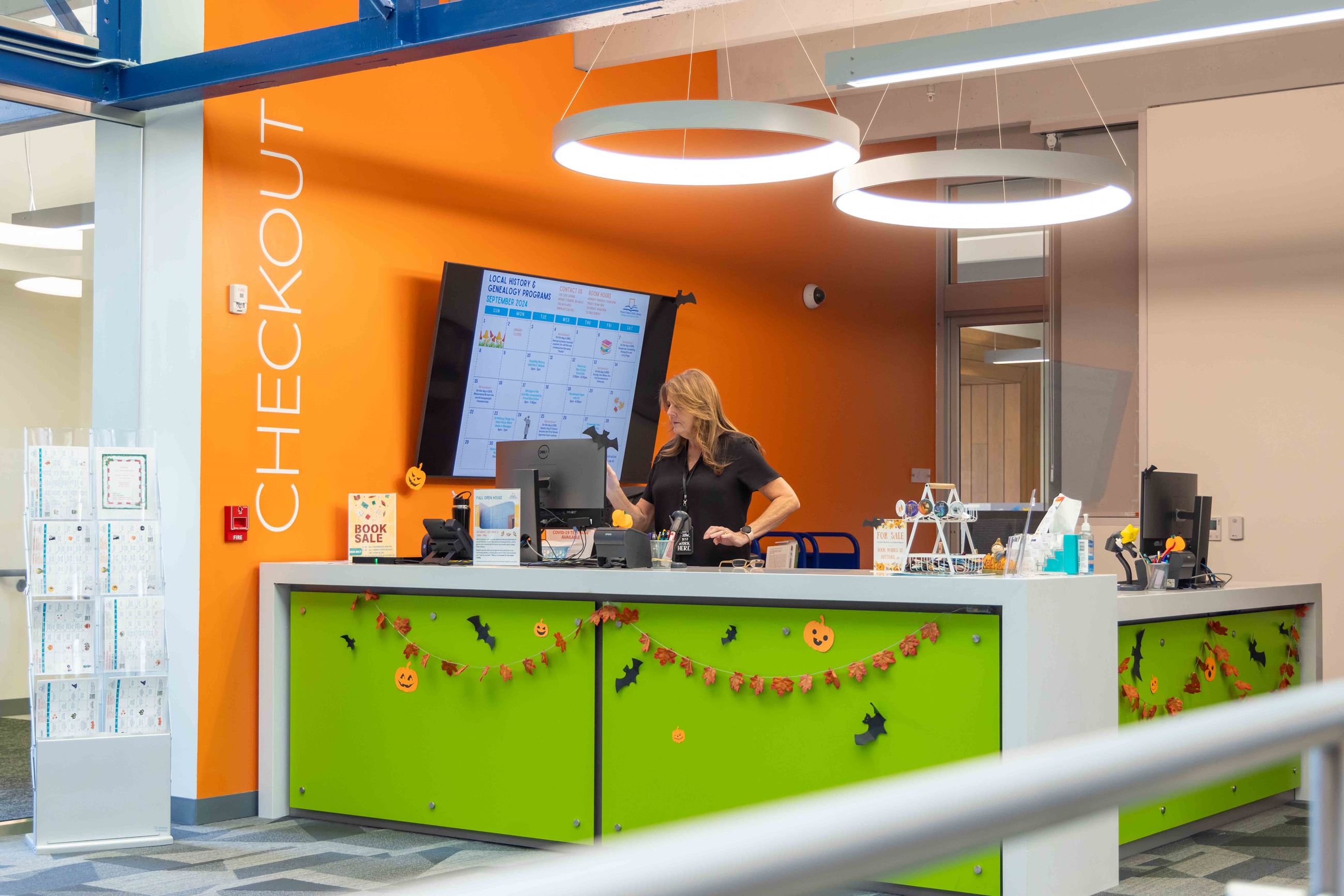 Circulation Desk in fall